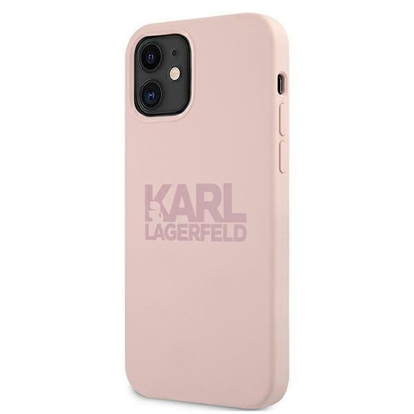 Karl Lagerfeld KLHCP12SSTKLTLP iPhone 12 mini 5.4 &quot;Silicone Stack Logo pink / pink hind ja info | Telefonide kaitsekaaned ja -ümbrised | hansapost.ee