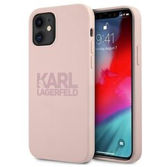 Karl Lagerfeld KLHCP12SSTKLTLP iPhone 12 mini 5.4 &quot;Silicone Stack Logo pink / pink цена и информация | Чехлы для телефонов | hansapost.ee