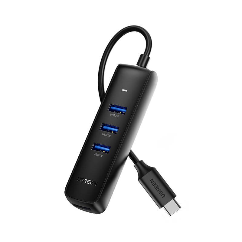 UGREEN CM416 4in1 USB to 4x USB adapter 0.25m (black) hind ja info | USB adapterid ja jagajad | hansapost.ee
