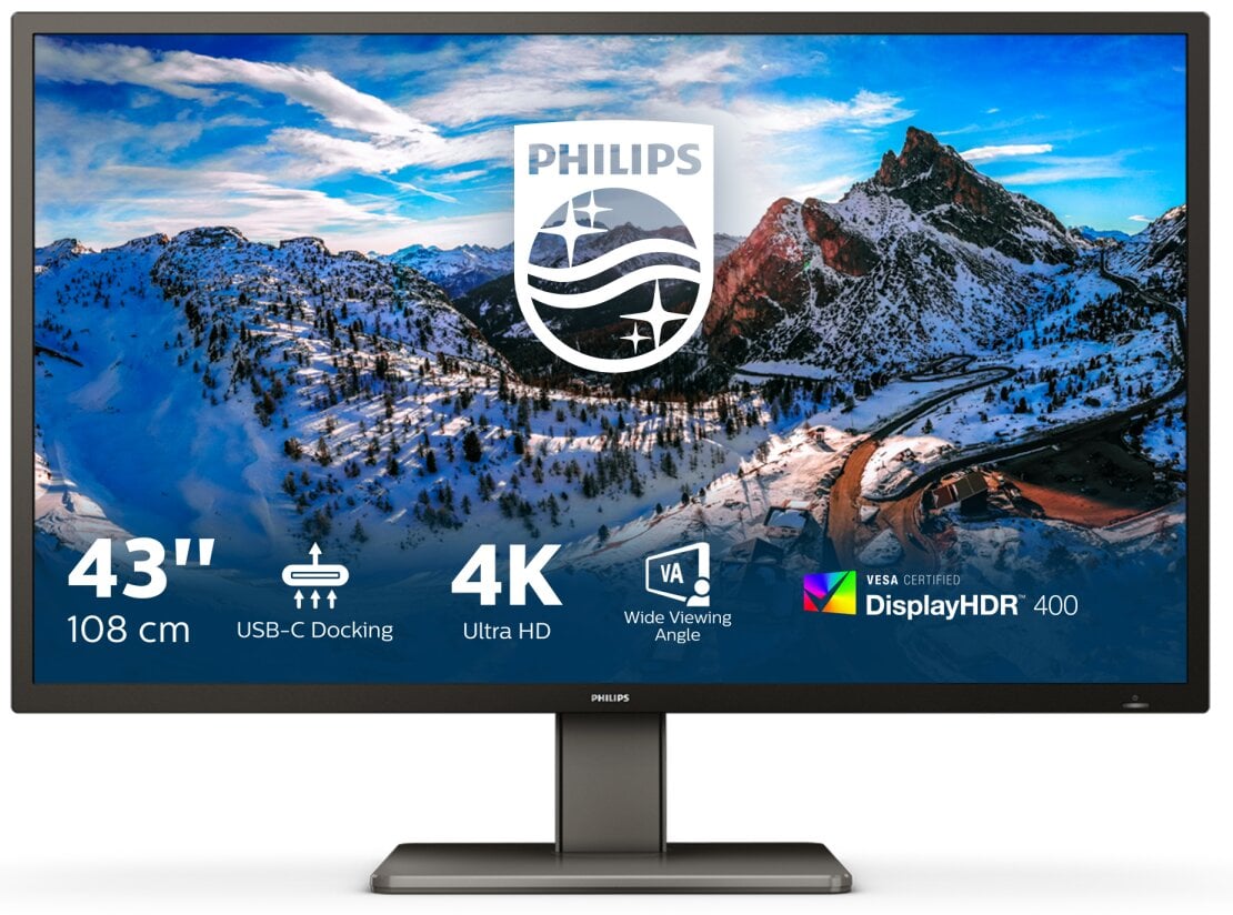 Philips P Line 42.5" 4K Ultra HD Must 439P1/00 цена и информация | Monitorid | hansapost.ee