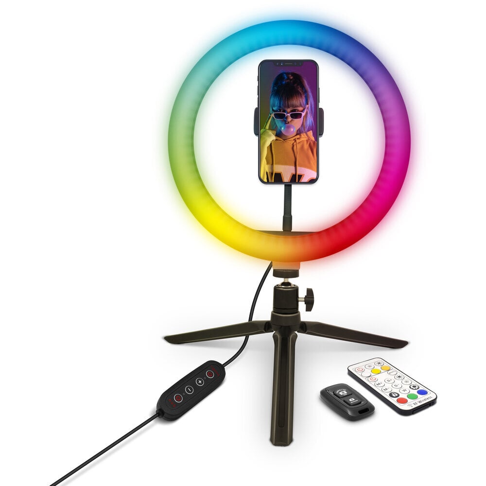 Hoidik koos LED rõngaslambiga YENKEE YSM 710 VLOG, 168 LED, remote, 29 colours price and information | Telefonihoidjad | hansapost.ee