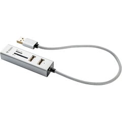 USB jaotur YENKEE YHC 101SR, USB A - 3x USB 2.0, SD slot, micro SD, 480 Mbps, 0.3m hind ja info | USB adapterid ja jagajad | hansapost.ee