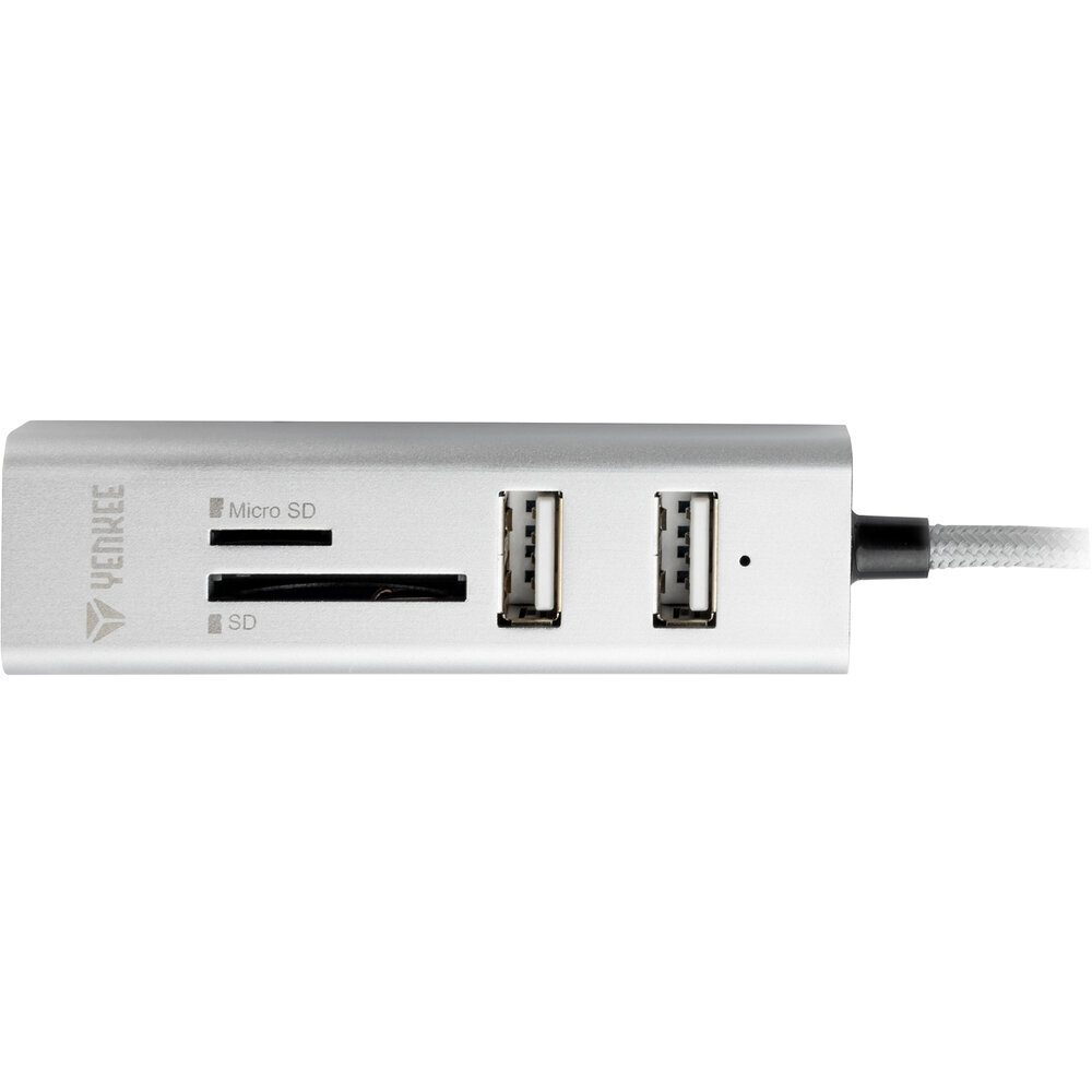 USB jaotur YENKEE YHC 101SR, USB A - 3x USB 2.0, SD slot, micro SD, 480 Mbps, 0.3m цена и информация | USB adapterid ja jagajad | hansapost.ee