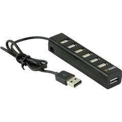 USB jaotur YENKEE YHB 7001BK, USB A - 7x USB 2.0, 0.5m hind ja info | USB adapterid ja jagajad | hansapost.ee