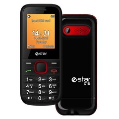 Mobiiltelefon eStar X18 Dual SIM, Must/punane hind ja info | Telefonid | hansapost.ee