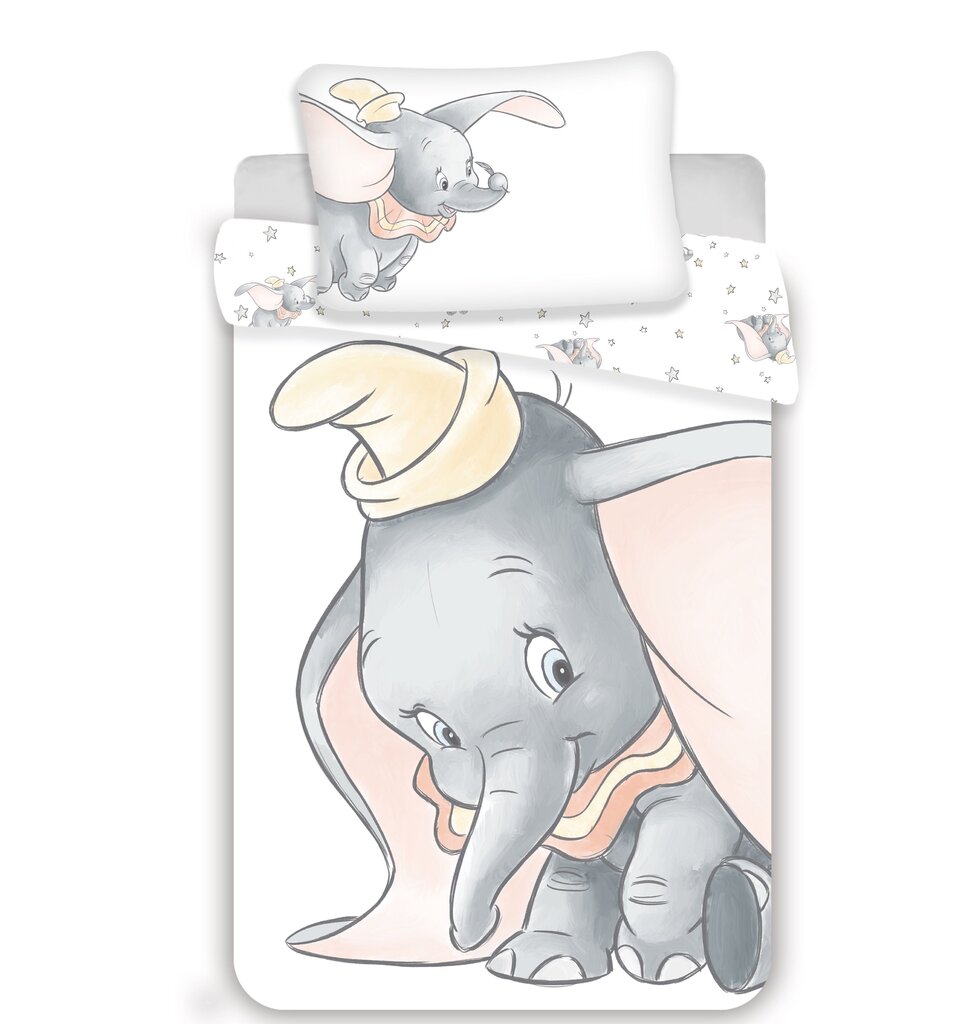 Laste voodipesukomplekt Dumbo Grey, 100 x 135 + padjapüür 40 x 60 cm hind ja info | Laste voodipesu | hansapost.ee