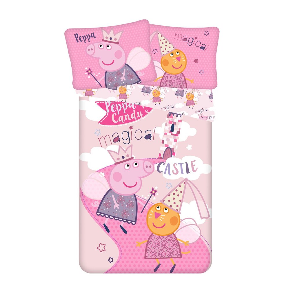 Laste voodipesukomplekt Peppa Pig, 140 x 200 + padjapüür 70 x 90 cm цена и информация | Laste voodipesu | hansapost.ee