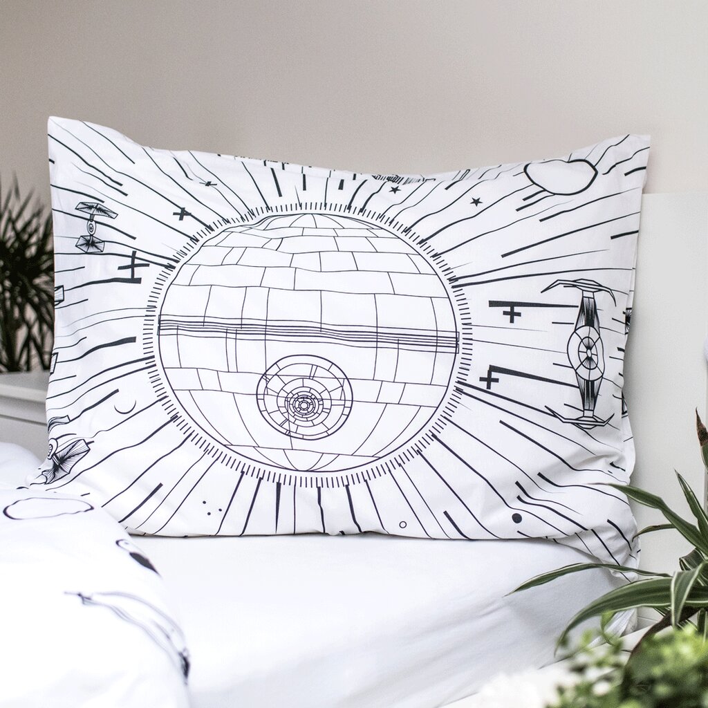 Laste voodipesukomplekt Star Wars Death Star Glowing, 140 x 200 + padjapüür 70 x 90 cm цена и информация | Laste voodipesu | hansapost.ee