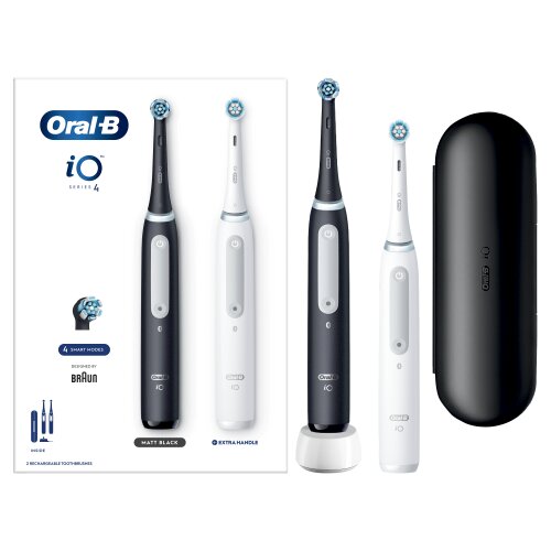 Oral-B iO4 Series Duo Pack Matt Black/Quite White цена и информация | Elektrilised hambaharjad | hansapost.ee