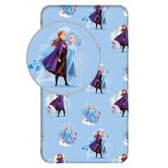 Простыня с резинкой Frozen 2 Blue Leaves, 90 x 200 + 25 см цена и информация | Детское постельное бельё | hansapost.ee