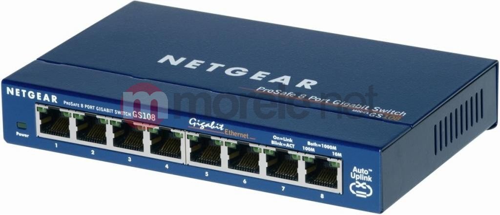 Netgear ProSafe Plus GS108 (8 x Gigabit Ethernet/Fast Ethernet/Ethernet, Desktop, Auto-sensing per port) hind ja info | Ruuterid | hansapost.ee