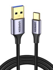 Ugreen US187 USB3.0 A/M to USB-C/M 2M Cable with Dark Gray Aluminum Sheath Black цена и информация | Кабели для телефонов | hansapost.ee