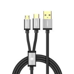 Ugreen US196 USB 2.0 to Type C Y Splitter Cable 1m Black цена и информация | Кабели для телефонов | hansapost.ee