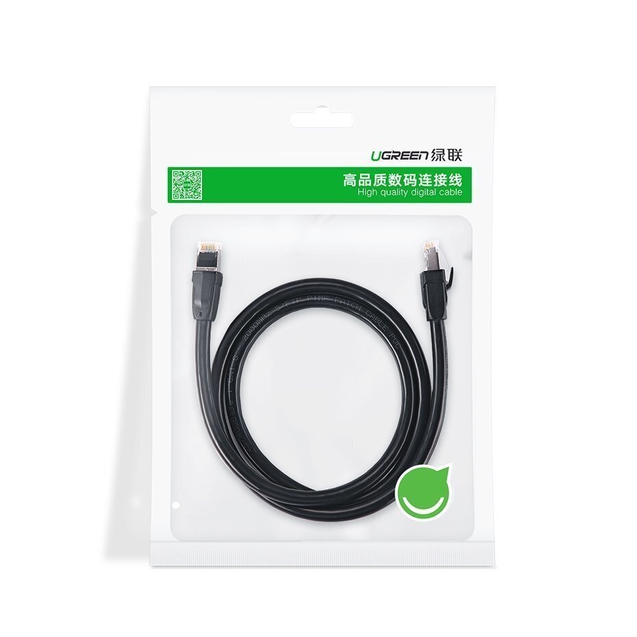 Ugreen NW121 Cat8 CLASSⅠS/FTP Round Ethernet Cable 1.5 M Black цена и информация | Juhtmed ja kaablid | hansapost.ee