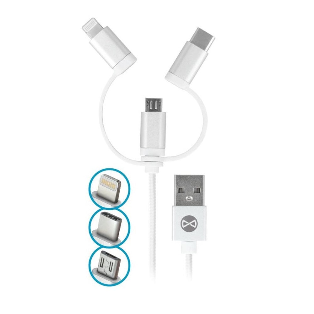 Forever 3in1, USB C, Lightning, USB Micro A, 1 m цена и информация | Mobiiltelefonide kaablid | hansapost.ee