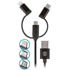 Forever 3in1, USB C, Lightning, USB Micro A, 1 m hind ja info | Mobiiltelefonide kaablid | hansapost.ee