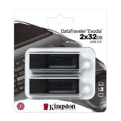 Kingston DataTraveler Exodia 32 GB x 2 2 USB 3.2 Gen 1 hind ja info | Mälupulgad | hansapost.ee