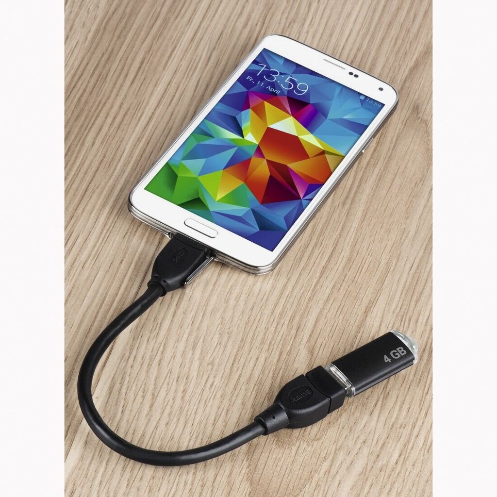 Hama 001738920000, USB - micro USB, 0.15 m цена и информация | Mobiiltelefonide kaablid | hansapost.ee
