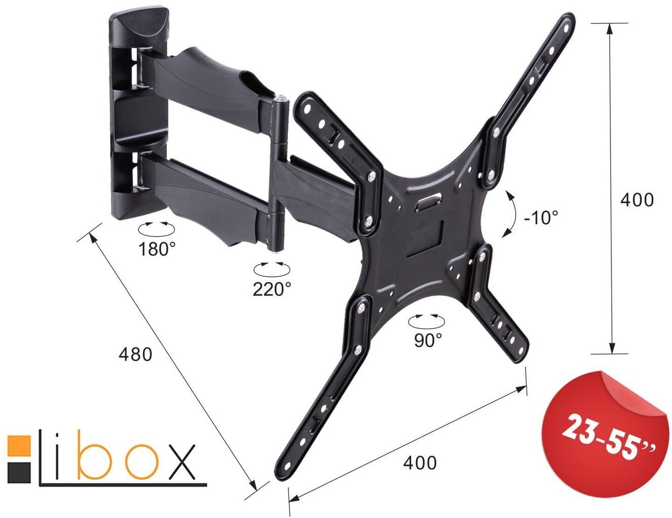 Libox Barcelona LB-220 23-55” цена и информация | Teleri seinakinnitused ja hoidjad | hansapost.ee