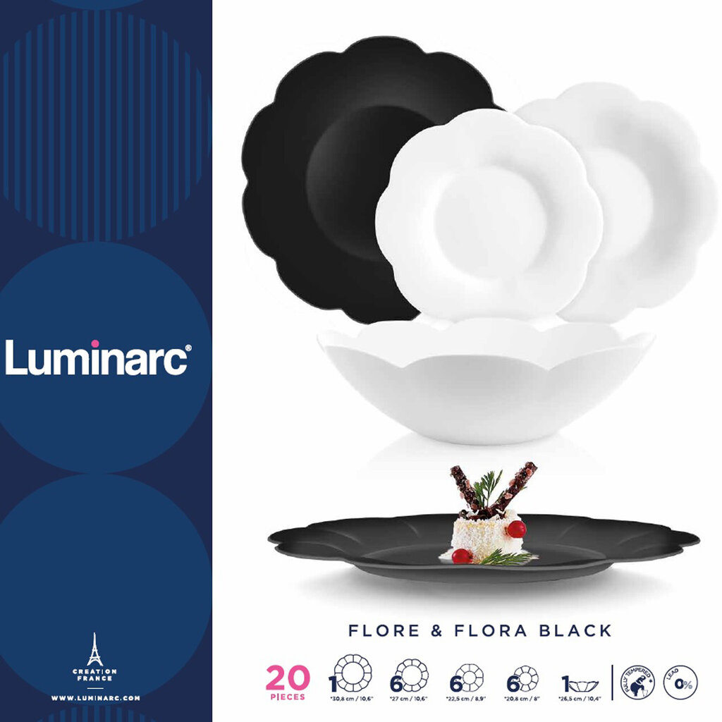 Luminarc nõudekomplekt Flore ja Flora, 20 osa hind ja info | Lauanõud ja nõude komplektid | hansapost.ee