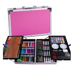 Набор для рисования и творчества с чемоданом, 145 шт., розовый цена и информация | Принадлежности для рисования, лепки | hansapost.ee