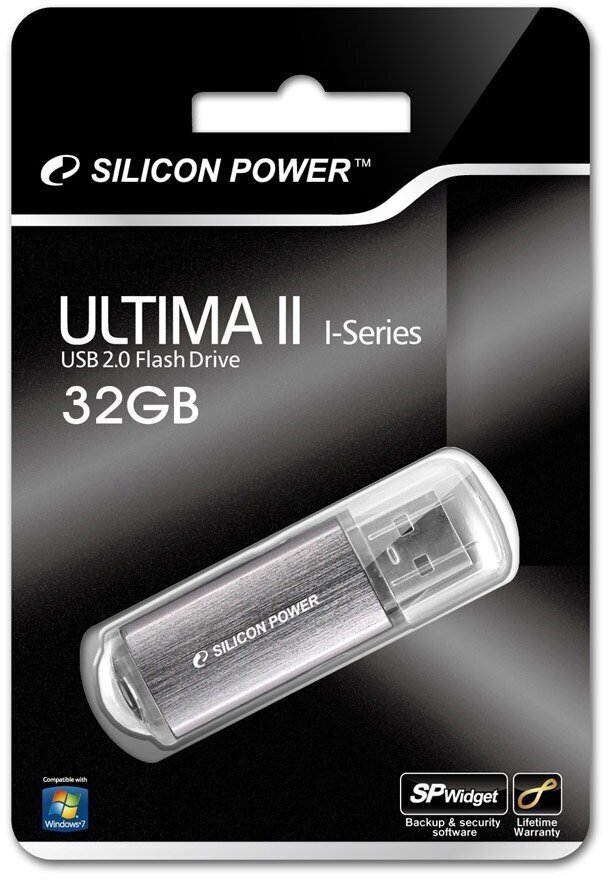 Silicon Power mälupulk 32GB Ultima II i-Series, hõbedane цена и информация | Mälupulgad | hansapost.ee