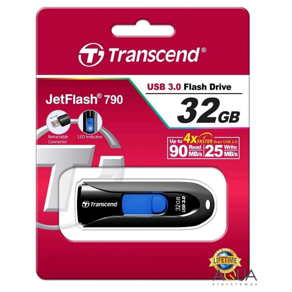 USB 3.2 mälupulk 32GB Transcend JetFlash 790 : TS32GJF790K hind ja info | Mälupulgad | hansapost.ee