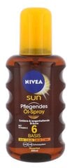Масло-спрей для загара Nivea SPF 6 Sun, 200 мл цена и информация | Кремы от загара | hansapost.ee