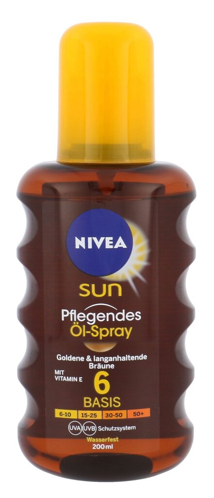 Nivea Oil tanning SPF 6 Sun (Oil Spray) 150 ml 200ml цена и информация | Päikesekaitse ja päevitusjärgsed kreemid | hansapost.ee