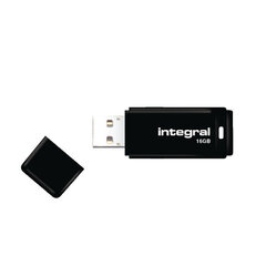 Integral USB 16GB Black, USB 2.0 with removable cap hind ja info | Mälupulgad | hansapost.ee