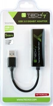Võrguadapter Techly USB-A 3.0 Gigabit Ethernet RJ45 цена и информация | USB adapterid ja jagajad | hansapost.ee