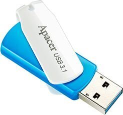 "apacer usb flash drive, usb 3.0, 32 gb, ah357, sinine, ap32gah357u-1, usb a, pöörleva kattega price and information | Memory sticks | hansapost.ee