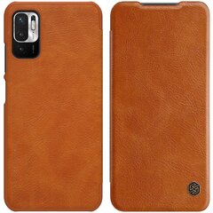 Nillkin Qin leather holster cover for Xiaomi Redmi Note 10 5G brown (Brown) hind ja info | Telefonide kaitsekaaned ja -ümbrised | hansapost.ee