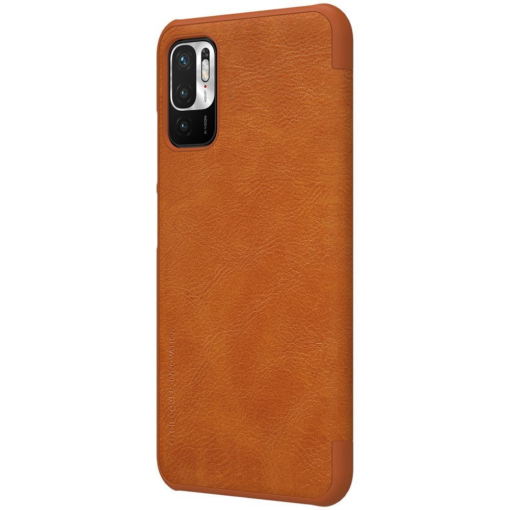 Nillkin Qin leather holster cover for Xiaomi Redmi Note 10 5G brown (Brown) hind ja info | Telefonide kaitsekaaned ja -ümbrised | hansapost.ee