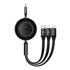 Baseus Bright Mirror 4, USB-C 3-in-1 cable for micro USB / USB-C / Lightning 100W / 3.5A 1.1m (Black) цена и информация | Кабели для телефонов | hansapost.ee