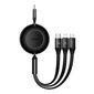 Baseus Bright Mirror 4, USB-C 3-in-1 cable for micro USB / USB-C / Lightning 100W / 3.5A 1.1m (Black) hind ja info | Mobiiltelefonide kaablid | hansapost.ee