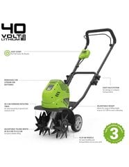 Культиватор Greenworks G40TL  цена и информация | Культиваторы, мотоблоки, аэраторы | hansapost.ee