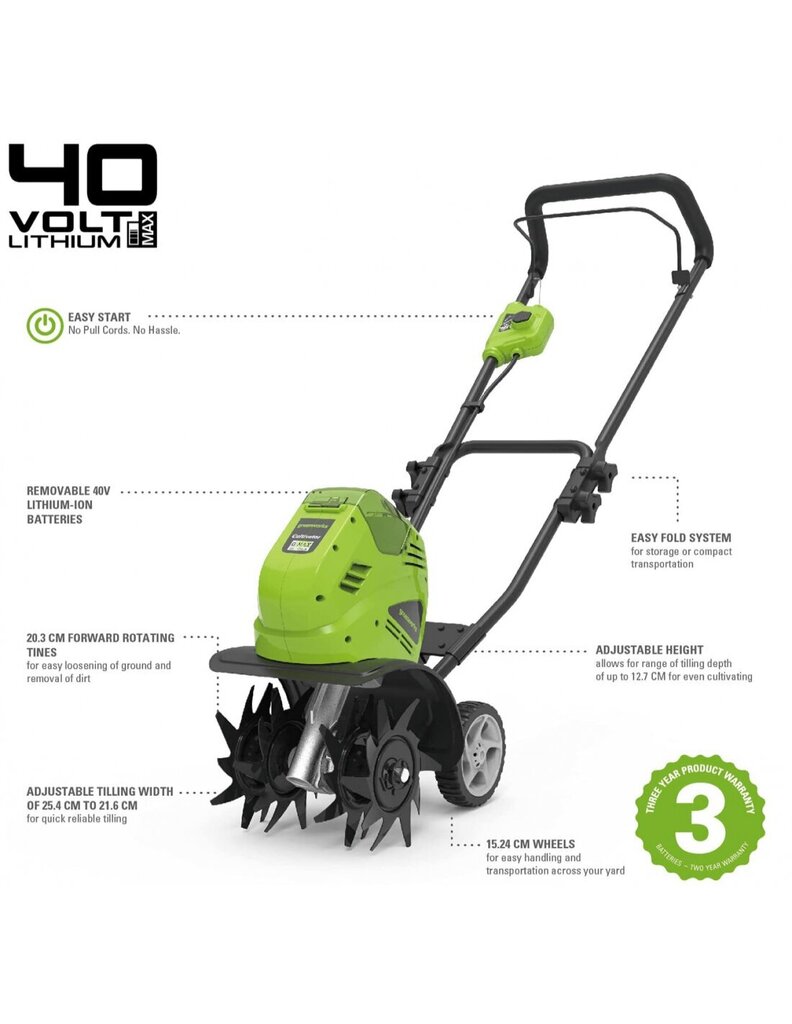 Mullafrees Greenworks G40TL hind ja info | Aeraatorid, mullafreesid ja kultivaatorid | hansapost.ee