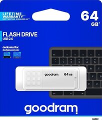 GOODRAM USB 2.0 флэш-накопитель 64 ГБ, Белый цена и информация | USB накопители | hansapost.ee