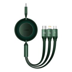 Baseus Bright Mirror 4, USB-C 3-in-1 cable for micro USB / USB-C / Lightning 100W / 3.5A 1.1m (Green) цена и информация | Кабели для телефонов | hansapost.ee