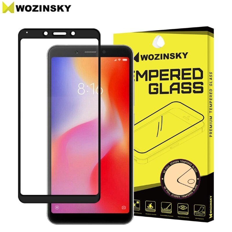 Wozinsky Tempered Glass 9H Extra Shock ekraanikaitse Xiaomi Redmi 6A jaoks täisekraan must hind ja info | Ekraani kaitseklaasid ja kaitsekiled | hansapost.ee