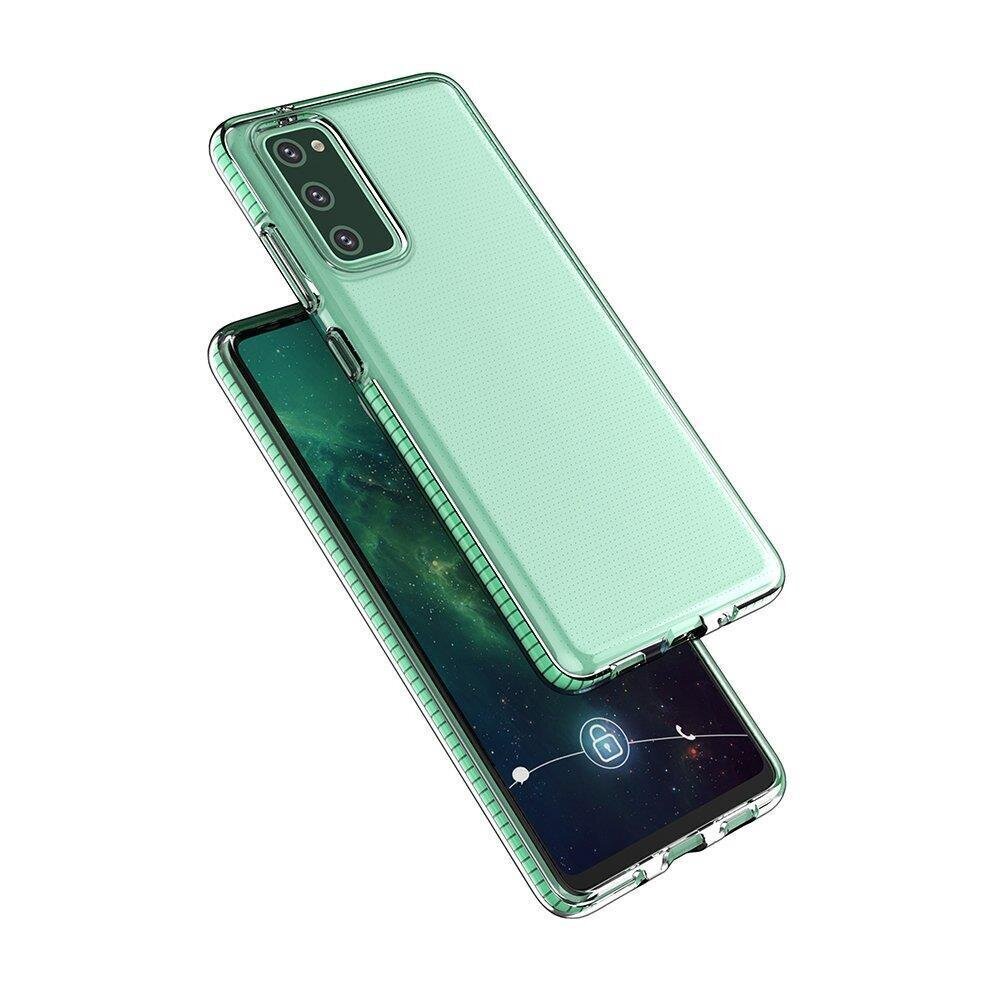 Spring Case läbipaistev värvilise raamiga TPU geelist kaitsekate Samsung Galaxy A72 4G mint (Mint) jaoks hind ja info | Telefonide kaitsekaaned ja -ümbrised | hansapost.ee