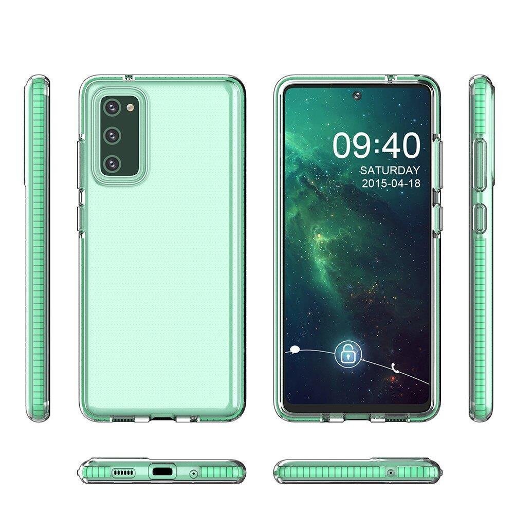 Spring Case läbipaistev värvilise raamiga TPU geelist kaitsekate Samsung Galaxy A72 4G mint (Mint) jaoks hind ja info | Telefonide kaitsekaaned ja -ümbrised | hansapost.ee