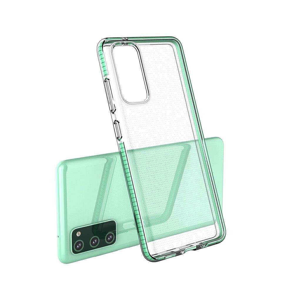 Spring Case läbipaistev värvilise raamiga TPU geelist kaitsekate Samsung Galaxy A72 4G mint (Mint) jaoks hind ja info | Telefonide kaitsekaaned ja -ümbrised | hansapost.ee