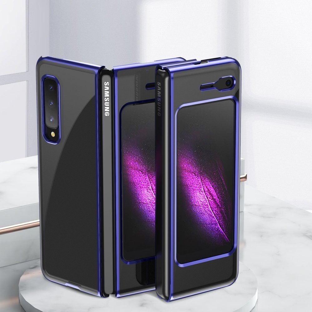 Plating Case kõva ümbris Galvaniseeritud raami kate Samsung Galaxy Fold sinine (helesinine || Niebieski) цена и информация | Telefonide kaitsekaaned ja -ümbrised | hansapost.ee