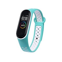 Asendus silikoonist käepael Xiaomi Mi Band 5 punktiga türkiissinine / valge (valge || Turkusowy) hind ja info | Nutikellade aksessuaarid ja tarvikud | hansapost.ee