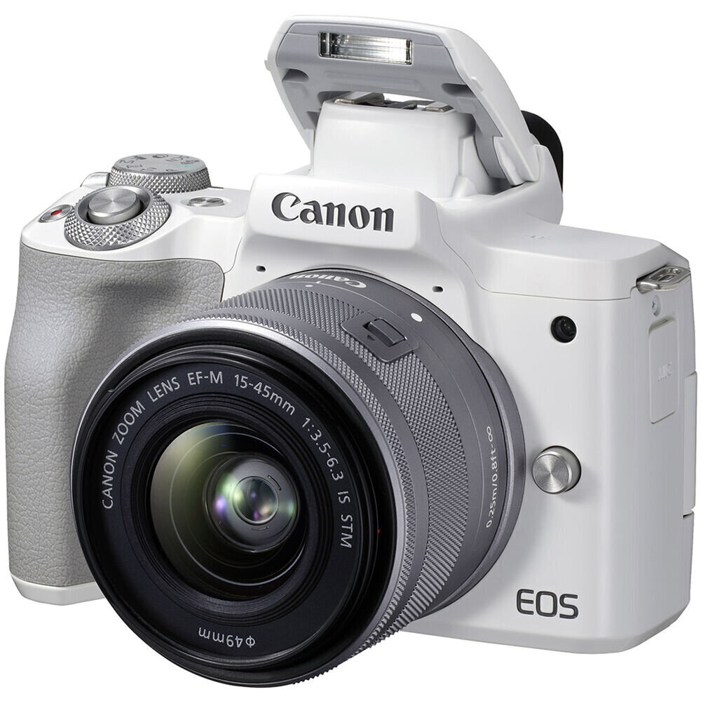 Canon EOS M50 Mark II 15-45 IS STM + 55-200 IS STM (Valge) цена и информация | Fotoaparaadid | hansapost.ee