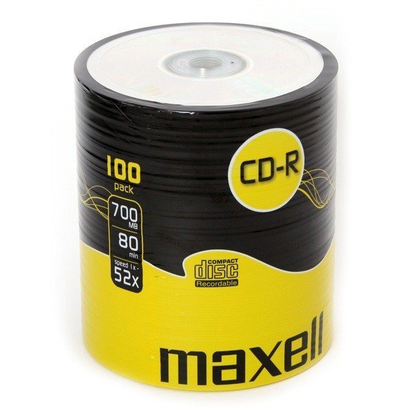 CD-R diskai Maxell, 700MB, 52X, 80min., 100 vnt. hind ja info | Vinüülplaadid, CD, DVD | hansapost.ee