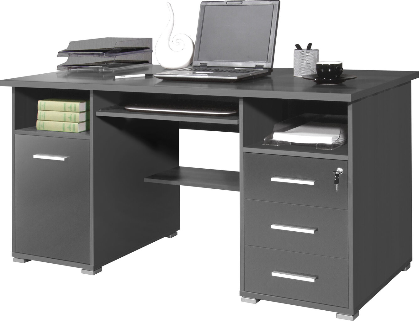 Kirjutuslaud Desk 144, tumehall hind ja info | Arvutilauad, kirjutuslauad | hansapost.ee