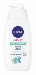 Nivea Baby Pure & Sensitive Wash Lotion puhastusgeel lastele 500 ml hind ja info | Laste ja ema kosmeetika | hansapost.ee